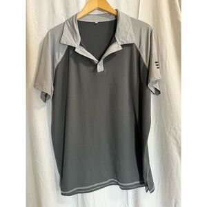 Unknown Brand Gray American Flag Polo Men’s Size XL